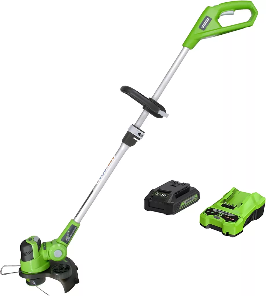 Best Electric Weed Eater & String Trimmer in 2023 3 Greenworks 24V Cordless String Trimmer with battery and charger